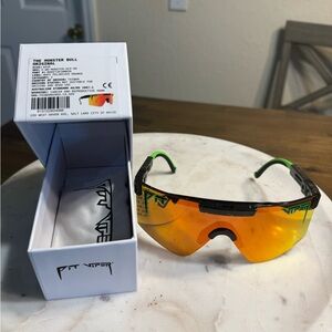 Pit Viper Sunglasses “ The Monster” with Amber Lenses and Black Frame Size Wide